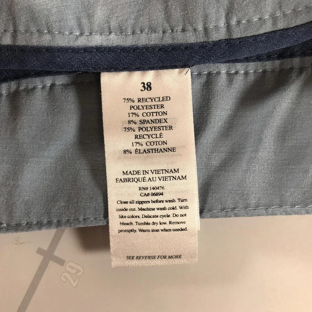 Faherty All Day Shorts Mens 38 Blue Chino Flat Front Stretch 9 Inseam Summer